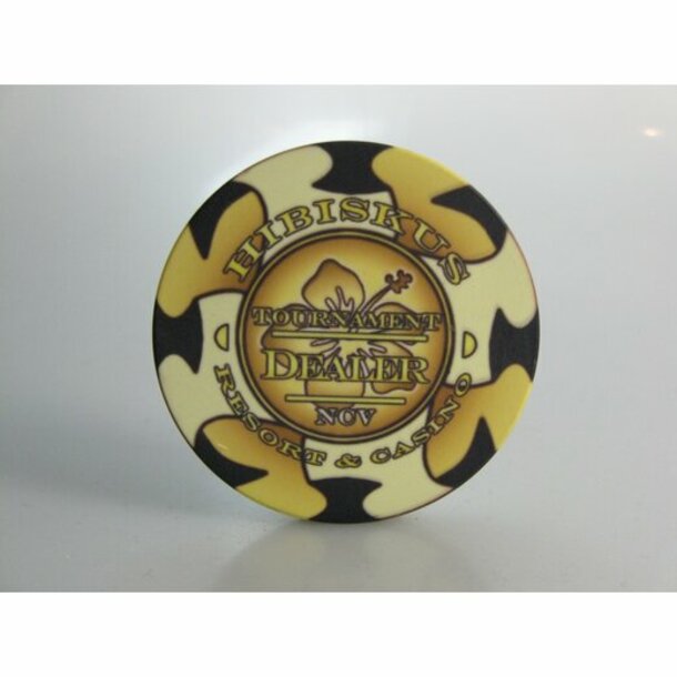 Dealer Button - Keramik Hibiskus