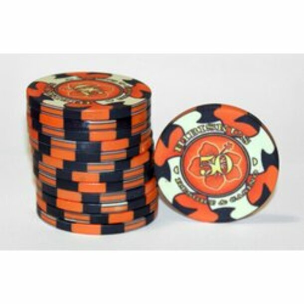Pokerchip - Keramik Hibiskus 50